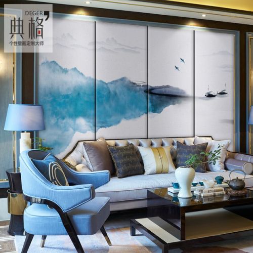 Poster mural 3D géant moderne chinois - papier peint en soie Ref 2452970