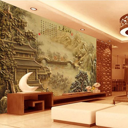 Poster mural géant moderne chinois - papier peint en soie Ref 2453034