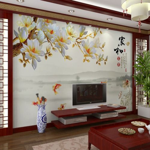 Poster mural géant moderne chinois - papier peint en soie Ref 2454315
