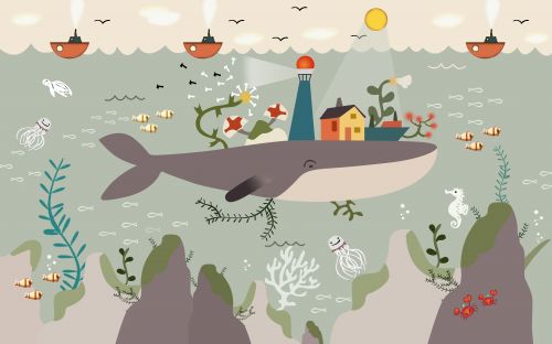 Poster mural géant Méditerranée - papier peint en soie Ref 2454521