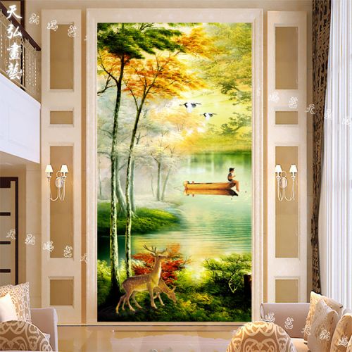 Poster mural géant moderne chinois - papier peint en soie Ref 2454578