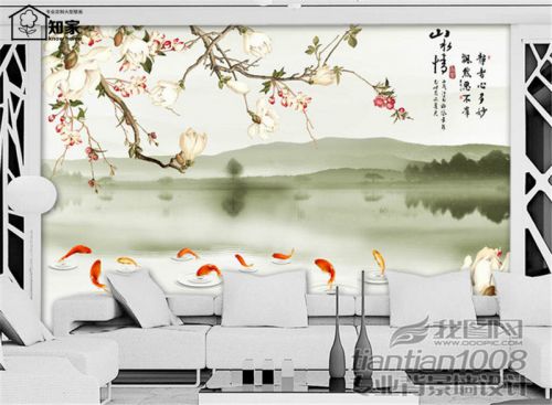 Poster mural géant moderne chinois - papier peint en soie Ref 2454860
