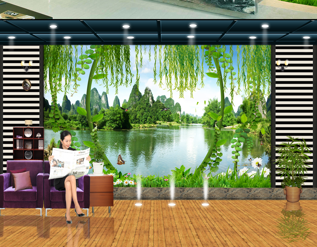 Poster mural géant simple moderne - papier peint en soie Ref 2455476