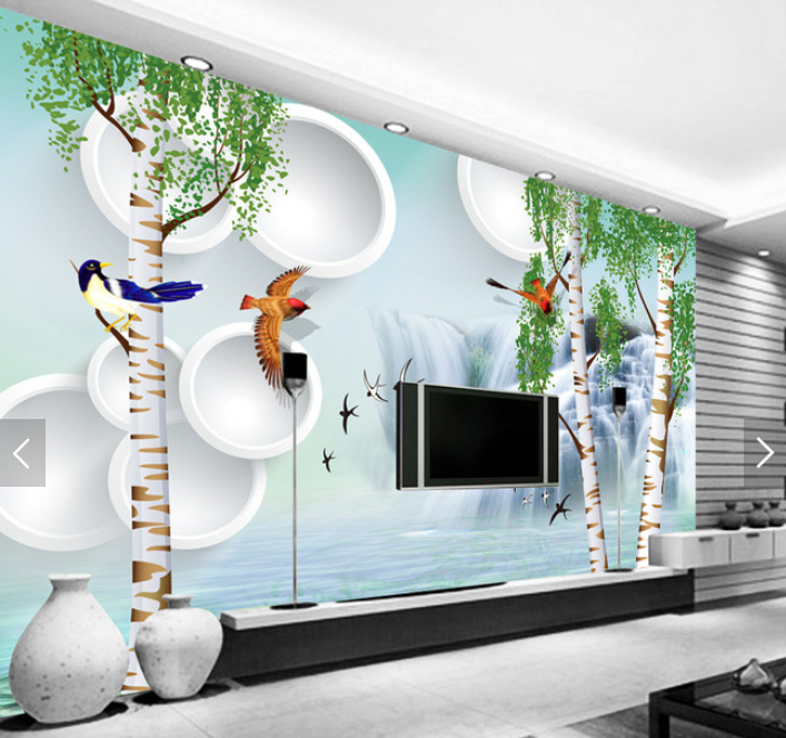 Poster mural géant moderne chinois - papier peint en soie Ref 2455485