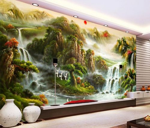 Poster mural géant moderne chinois - papier peint en soie Ref 2455654