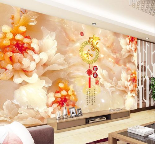 Poster mural géant moderne chinois - papier peint en soie Ref 2455675