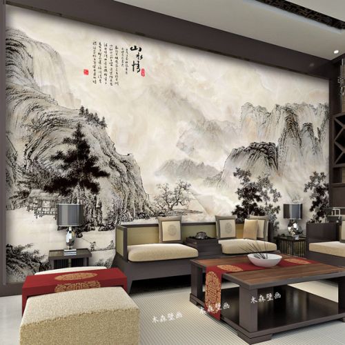 Poster mural géant moderne chinois - papier peint en soie Ref 2455699