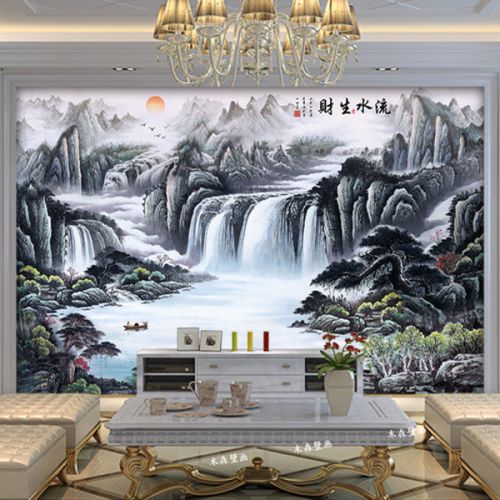 Poster mural géant moderne chinois - papier peint en soie Ref 2455716