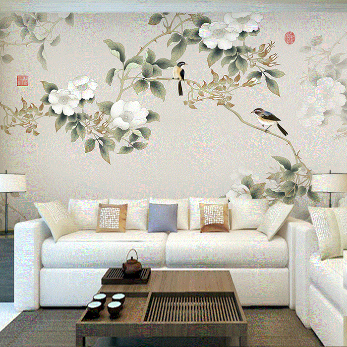 Poster mural géant moderne chinois - papier peint en soie Ref 2455961