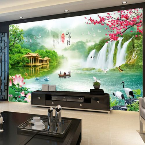 Poster mural géant moderne chinois - papier peint en soie Ref 2456520