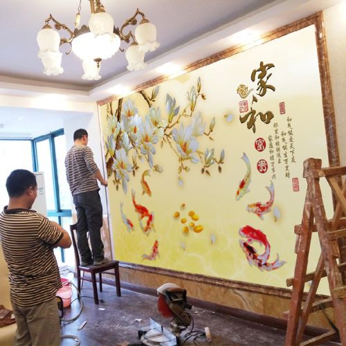 Poster mural 3D géant moderne chinois - papier peint en soie Ref 2456630