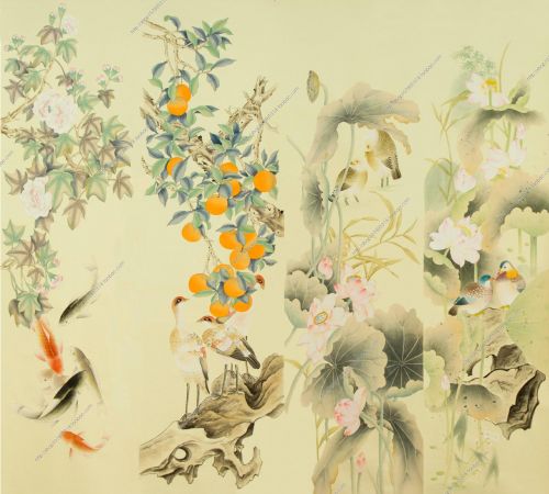 Poster mural géant continental - fond d'écran de broderie Ref 2458545