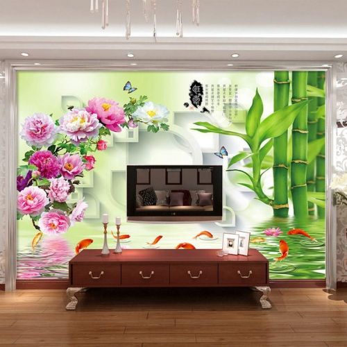 Poster mural géant moderne chinois - papier peint en soie Ref 2458568