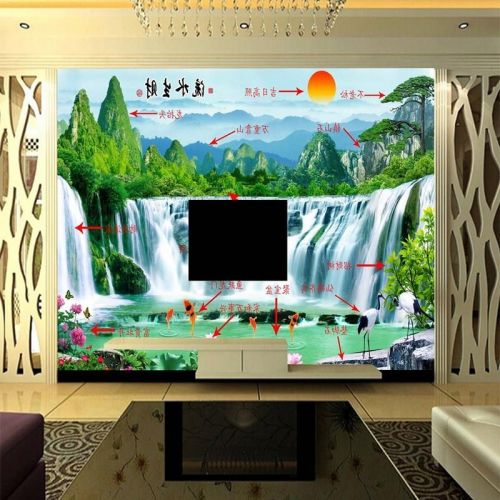 Poster mural géant AIBOO moderne chinois - papier peint en soie Ref 2458572