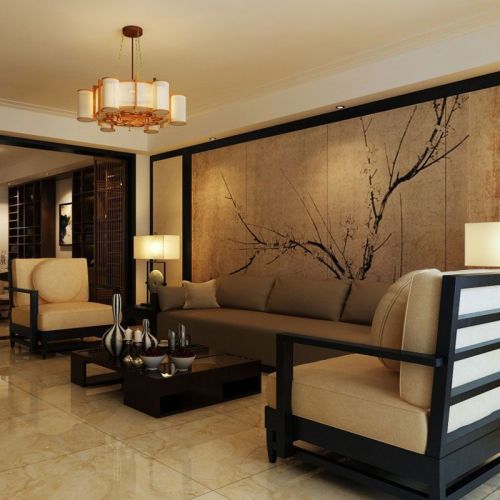 Poster mural géant moderne chinois - papier peint en soie Ref 2458820