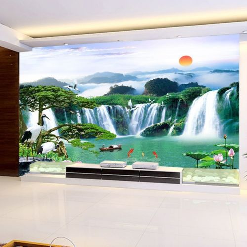 Poster mural géant moderne chinois - papier peint en soie Ref 2458936