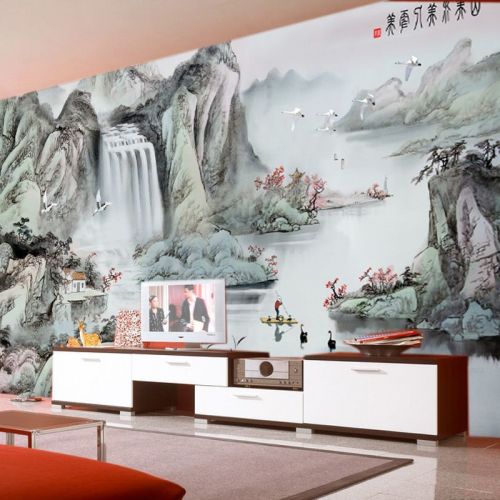 Poster mural géant moderne chinois - papier peint en soie Ref 2459224