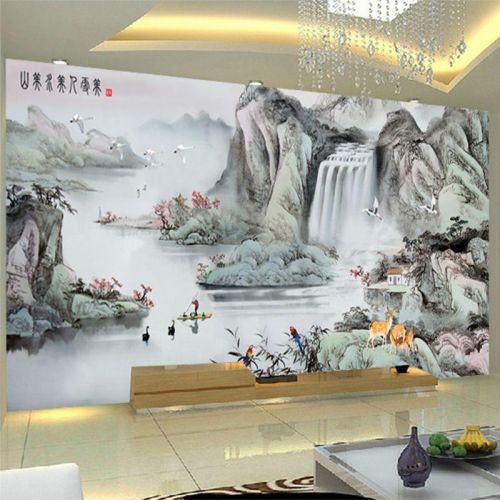 Poster mural géant moderne chinois - papier peint en soie Ref 2459226