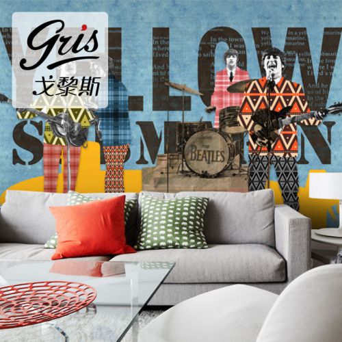 Poster mural géant GRIS American Village - Ref 2459432