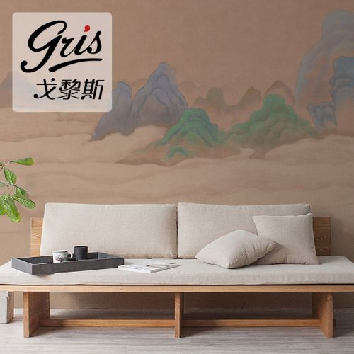Poster mural géant GRIS moderne chinois - Ref 2459447