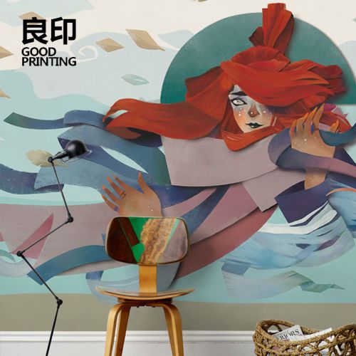 Poster mural géant GOOD PRINTING japonais - fond d'écran de broderie Ref 2459513