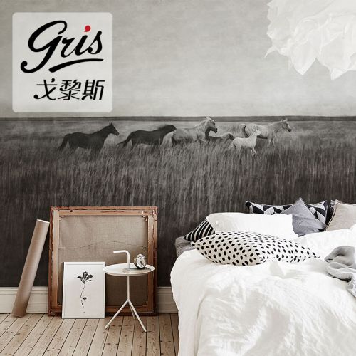 Poster mural géant GRIS simple moderne - Ref 2459603