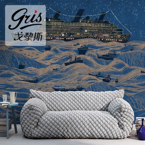 Poster mural géant GRIS simple moderne - Ref 2459605