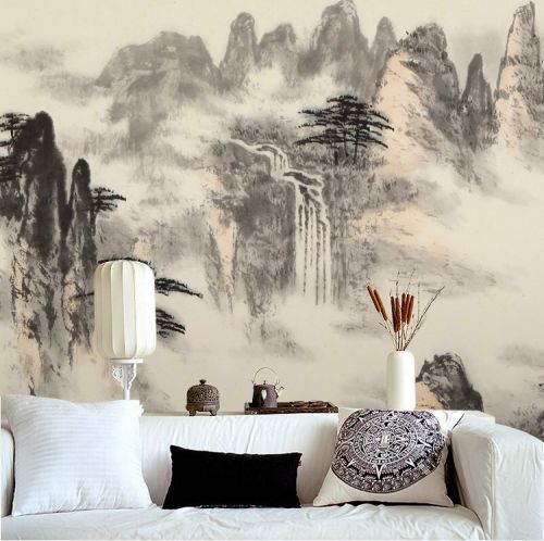 Poster mural géant moderne chinois - papier peint en soie Ref 2459711
