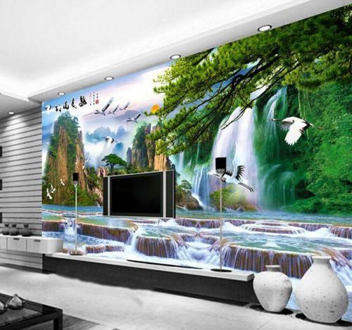 Poster mural géant moderne chinois - papier peint en soie Ref 2459798