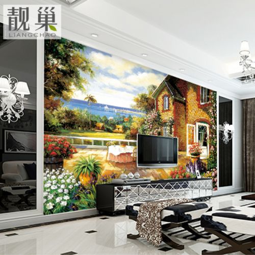 Poster mural géant LIANGCHAO nostalgie rétro - papier peint en soie Ref 2460573