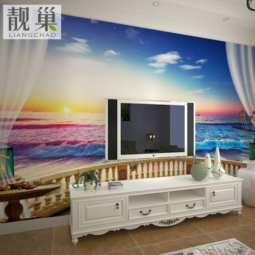 Poster mural géant LIANGCHAO Méditerranée - papier peint en soie Ref 2460582