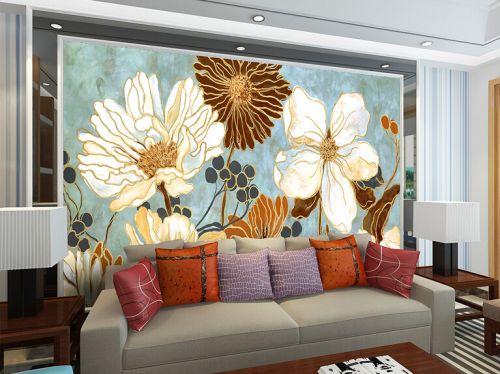 Poster mural géant LIANGCHAO simple moderne - papier peint en soie Ref 2460664