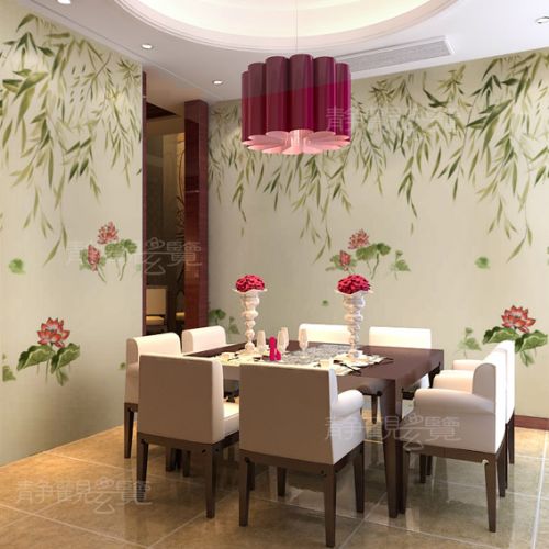 Poster mural géant moderne chinois - papier peint en soie Ref 2461123
