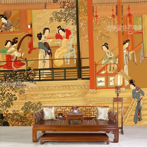 Poster mural géant moderne chinois - papier peint en soie Ref 2461134