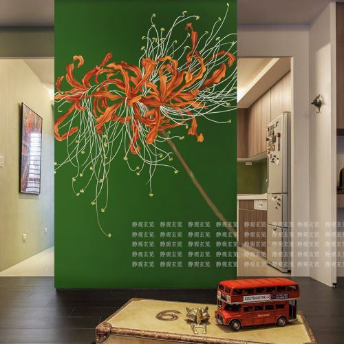 Poster mural géant moderne chinois - papier peint en soie Ref 2461149