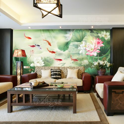 Poster mural géant moderne chinois - papier peint en soie Ref 2461153