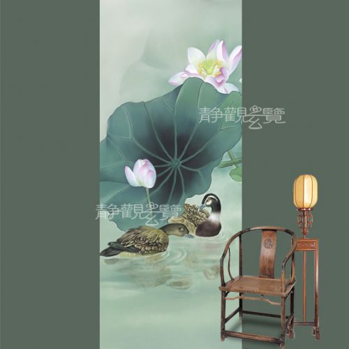 Poster mural géant moderne chinois - papier peint en soie Ref 2461156
