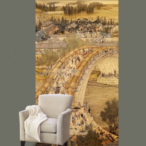 Poster mural géant moderne chinois - papier peint en soie Ref 2461197
