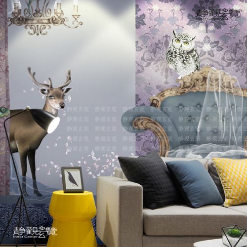Poster mural géant moderne chinois - papier peint en soie Ref 2461216