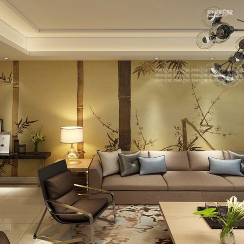 Poster mural géant moderne chinois - papier peint en soie Ref 2461219