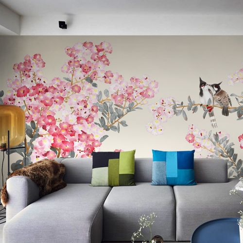 Poster mural géant moderne chinois - papier peint en soie Ref 2461222