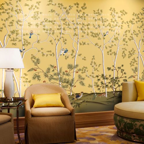 Poster mural géant moderne chinois - papier peint en soie Ref 2461233