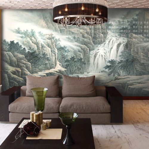 Poster mural géant moderne chinois - papier peint en soie Ref 2461237