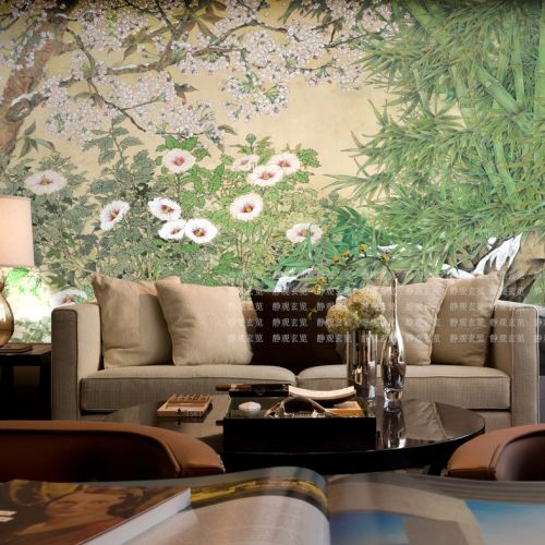 Poster mural géant moderne chinois - papier peint en soie Ref 2461248