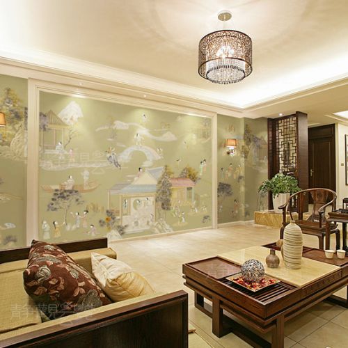 Poster mural géant moderne chinois - papier peint en soie Ref 2461255