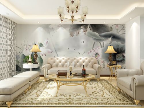 Poster mural géant moderne chinois - papier peint en soie Ref 2461269
