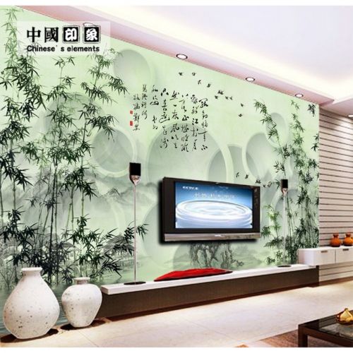 Poster mural géant moderne chinois - papier peint en soie Ref 2461641