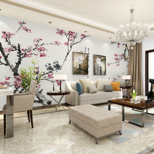 Poster mural géant OUBOYA moderne chinois - papier peint en soie Ref 2461834