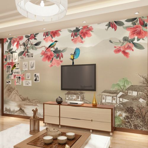 Poster mural géant OUBOYA moderne chinois - papier peint en soie Ref 2461863