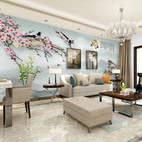 Poster mural géant OUBOYA moderne chinois - papier peint en soie Ref 2461890